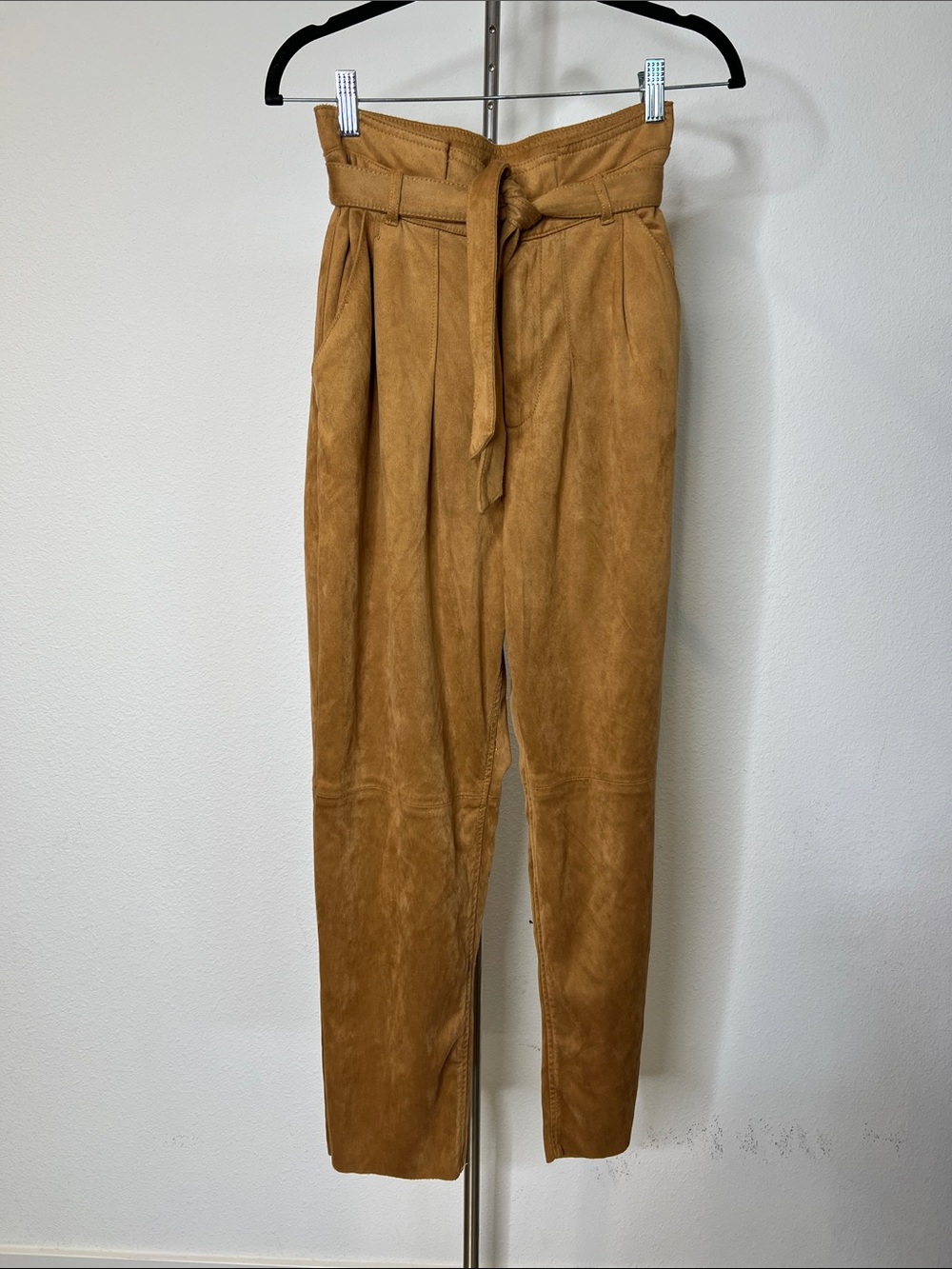 Free People Faux Suede Paperbag Waist Crop Pants
